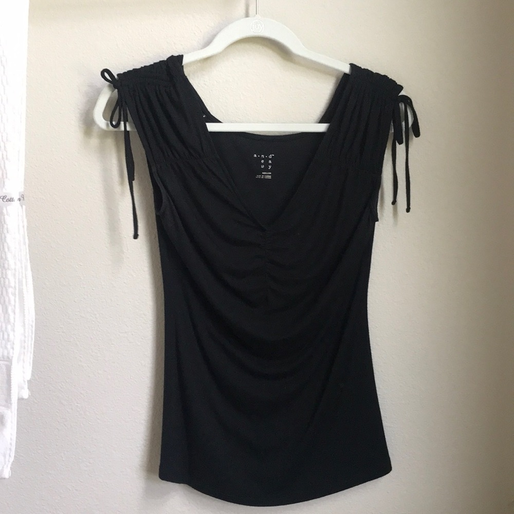 Target black top with bunch sleeve